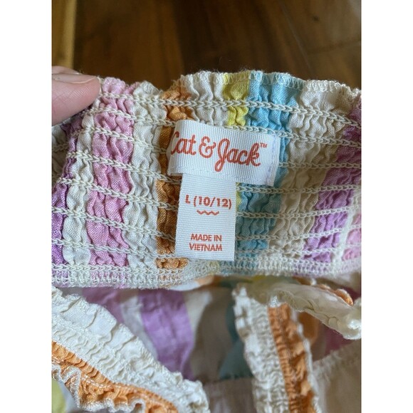 Lot Of 2 Cat & Jack Girls Dress & Tank Size L 10/12 100% Cotton Great Condition - Picture 5 of 9